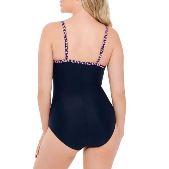 NEW Colorful Sz 12 Adjustable Straps Built in Bra 1 Pc Swimsuit CHRISTINA BLUE - Picture 2 of 5